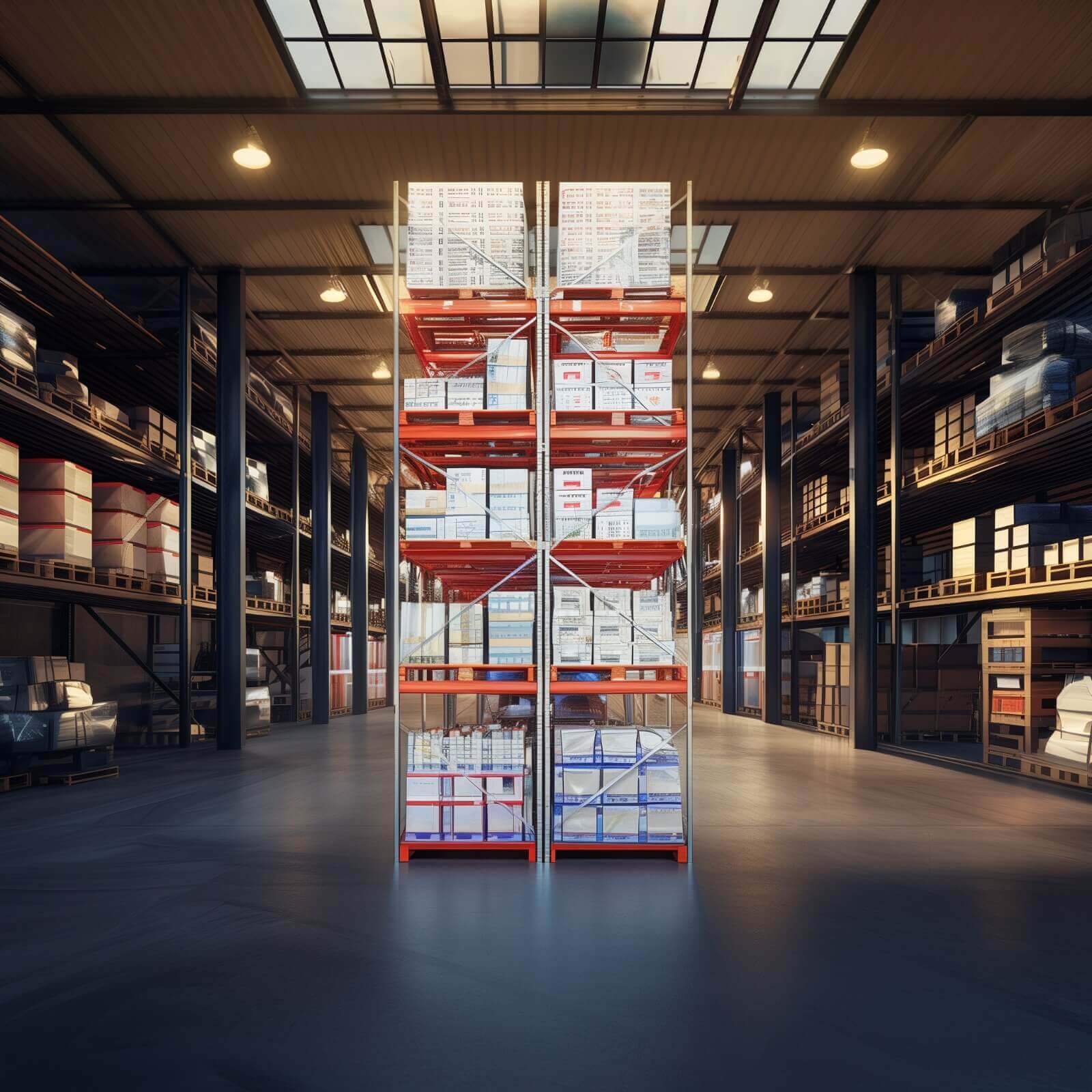 warehouse with boxes